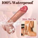 AcmeJoy IPX7 Waterproof 7 Thrusting Swinging 10 Vibrating Heating Lifelike Dildo 8.46 Inch